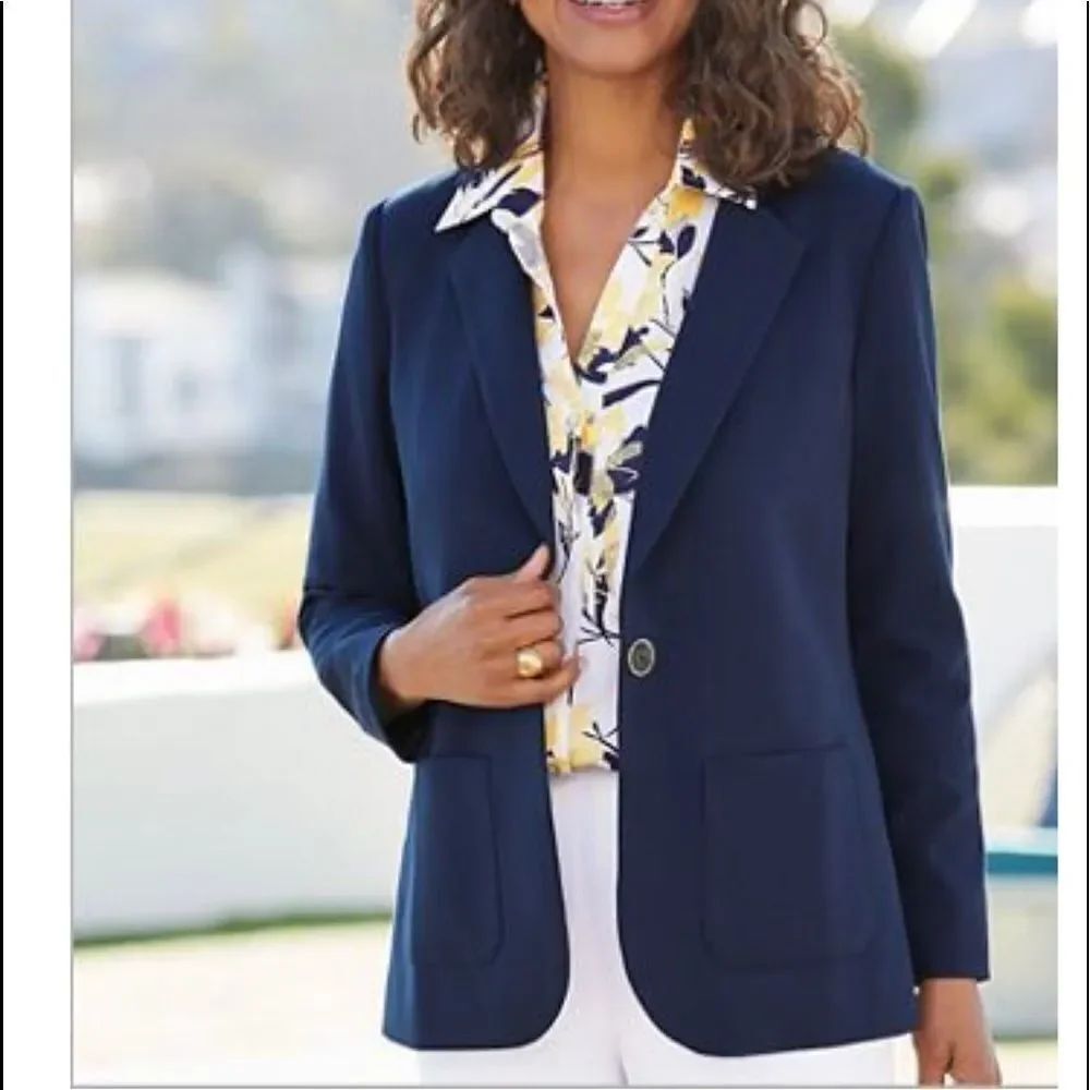 Draper’s and Damon’s navy sleeve blazer SP